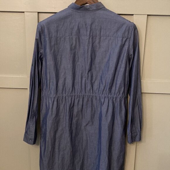 Atm Anthony Thomas Melillo Parka Drawstring Chambray Shirtdress Blue Size Small - Picture 10 of 12